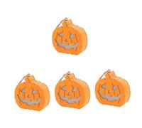 Zerodeko 4 Pezzi Jack-o-Lantern di Halloween Lampada di Zucca Decorazioni di Halloween per Interni Decorazioni di Zucche Peluche Ghirlanda Maschera in Maschera Segni di Zucca Orange Legno
