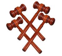 Zerodeko 4 pezzi Martelletto Giudice in Legno Martello Giudice per Giochi di Ruolo e Cosplay Avvocati Giocattolo Strumento Multiuso per Aste e Riunioni Design Compatto e Pratico