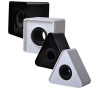 Zerodeko 4 pezzi Mic Flag Station Portatile Coperture Logo Microfono Quadrate e Triangolari in Schiuma e Abs Leggere e Resistenti per Interviste e Podcast