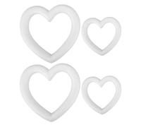 Zerodeko 4 Pezzi Modello in Schiuma a Cuore Bianco per DIY, Decorazioni | Nozze e San Valentino, Forma Cava per Ghirlande e Addobbi, Leggero e Versatile per Progetti Creativi