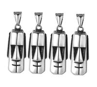 Zerodeko 4 Pezzi pendenti con testa dell'isola di pasqua bracciale per charm bracciale charm gioglielli portachaivi ciondoli gioielli Ciondolo della collana Statua Moai Acciaio inossidabile