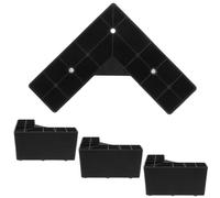 Zerodeko 4 Pezzi Piedini per Mobili in Plastica Nera L-shaped, Gambe per Divano e Letto, Resistenti e Leggeri, per Aumentare lo Spazio di Archiviazione