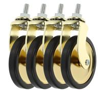 Zerodeko 4 Pezzi Ruote per Mobili in Pvc Oro Multi-funzione Superficie Liscia per Tavoli da Caffè e Mobili, Ruote Girevoli Resistenti e Silenziose