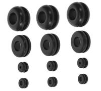 Zerodeko 40 Pezzi Bobina di guardia occhielli per fili sostituzione Gerrezze via cavo assortimento di gommini crimpare buco gommino di filo kit passacavo per cablaggio Gel di silice Nero