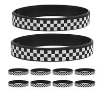 Zerodeko 40pezzi Braccialetti in Silicone Bianco e Nero Quadretti Polsiere Flessibili e Confortevoli per Eventi Sportivi Compleanni e Motorsport Accessorio Versatile e Resistente