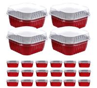 Zerodeko 40sets Stampi Per Dolci in Alluminio Scatola Per Torta Teglie Resistenti Al Calore Contenitori Per Alimenti Spessi Per Barbecue e Cottura Al Forno Facile Da Impilare e Riporre