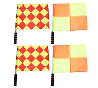 Zerodeko 4pezzi Bandiere per Arbitri di Calcio di Bandiere Scacchi per Assistenti Arbitri con Impugnatura Antiscivolo Attrezzatura Ufficiale per Partite di Calcio e Allenamento Sportivo