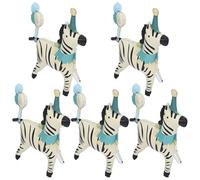 Zerodeko 5 Palloncini in Lamina a Forma di Cavallo e Zebra per Feste di Carnevale e Shower, Decorazioni Circensi Gonfiabili Resistenti in Alluminio per Compleanni a Tema Animali
