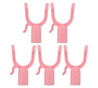 Zerodeko 5 pezzi di ricambio per forcella dell'asta appendiabiti: testa a forcella di collegamento per asta appendiabiti - Gancio terminale da 5/8" per ad alta portata, rosa