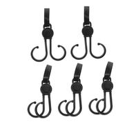 Zerodeko 5 Pezzi Gancio Per Organizzatore Di Passeggini Cinghia Del Porta Giocattolo Gancio Per Bagagli Gancio Del Carrello Della Spesa Appendiabiti Mobile Pbj Plastica Abs Black