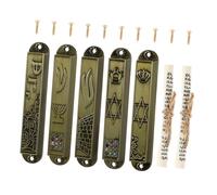 Zerodeko 5 Pezzi Mezuzah in Metallo Per La Benedizione Ebraica Della Casa Decorazione Con Bordi Arrotondati Stile Vintage