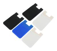 Zerodeko 5 pezzi Porta Carte Cellulare in Silicone Autoadesivo Doppio Sottile e Antiscivolo Tasca per Smartphone Custodia Adesiva per Carte di Credito e Documenti