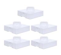 Zerodeko 5 portalampade con attacco E27, base quadrata in plastica | Base per lampada industriale, connettore per lampadina, portalampada, apparecchio di illuminazione per casa e ufficio.