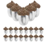 Zerodeko 50 Pezzi Ghiande Artificiali Versatile Uso in Schiuma Realistiche Argento per Decorazioni Natalizie e Fotografia per Ghirlande e Decorazioni Festive