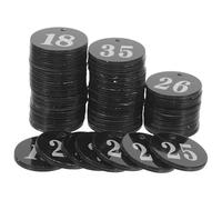 Zerodeko 50 Pezzi Targhette Numerate Resistenti e Riutilizzabili in Acrilico Nero Rotonde per Portachiavi e Archivi in Spazi Condivisi o Palestre