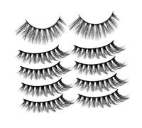 Zerodeko 5paio Ciglia Finte Nere in Fibra Spesse e Artificiali Lunghe per Donne e Ragazze Leggeri e Morbidi per Trucco Occhi Affascinante