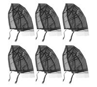 Zerodeko 6 Pezzi Cuffie per Parrucca a Cupola in Rete Elastica Nera 13x4 Pollici - Calotte Traspiranti per Chioma, Rete per Parrucche Donna, Fascia Regolabile per Uso Cosplay e