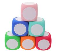 Zerodeko 6 Pezzi Dadi Cancellabili in Eva da 6cm per Attività Prescolari e Sensoriali, Facili da Tenere e Lanciare Superficie Scrivibile per Giochi Educativi