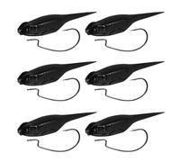 Zerodeko 6 Pezzi Esca Morbida a Forma di Girino, 12g, PVC, Nero | Leggera e Portatile, per Pesca All'aperto, Include Due a Gomito, Stile Creativo