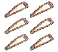 Zerodeko 6 Pezzi Fermagli per Chioma a Becco D’Anatra Strass Scintillanti Mollette a Scatto Leggere e Antiscivolo Accessori per Donne e Ragazze per Feste Matrimoni e Uso Quotidiano