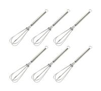 Zerodeko 6 Pezzi Frusta per Uova Mini in Acciaio Inossidabile Manico a Molla, Accessorio da Cucina Gancio per Facile Conservazione, per Montare Uova e Miscelare Bevande