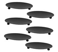 Zerodeko 6 pezzi Portacandele in Nero Supporto per Candele da Vassoio Decorativo per Matrimonio Festa e Uso Adatto Candele Barattolo Tea Light e Votive