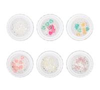 Zerodeko 6 scatole Accessori Unghie per Nail Art con Perle Palline in Acciaio e Decorazioni Fiore Kit Fashion per Manicure Fai da Te Adatto Uso Professionale e Casa