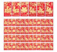 Zerodeko 60 buste rosse per l'Anno della Pecora 2027 - Buste | Hong Bao per il Capodanno cinese, con motivo a capra zodiacale in rilievo dorato, bomboniere per la Festa di come regalo di