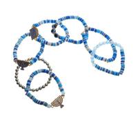 Zerodeko 7 braccialetti di perline ebraiche per Hanukkah, elastici e | Braccialetti con simbolo della Menorah, Stella di David e occhio di Allah, ideali come bomboniere per Chanukkah, perfetti da