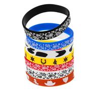 Zerodeko 7 Pezzi Braccialetti Western Party in Silicone Colorato Elastici, Cinturini Multifunzione per Polso Unisex, Accessori per Feste a Tema Cowboy e Carnevale
