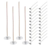 Zerodeko 70 stoppini per candele in cotone naturale pre-cerato, stoppini in cera d'api intrecciati con linguette per decorazioni natalizie fai da te per aromaterapia, 10 cm