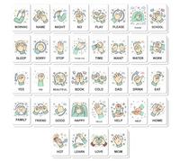 Zerodeko 72 carte di lingua dei segni per principianti, flashcard ASL per | Schede didattiche per il linguaggio dei segni per bambini piccoli, schede con segnali manuali, di comunicazione per bisogni