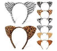 Zerodeko 8 Pezzi Accessorio Adorabile Elastico Leggero e Non Deformabile Cerchietto per Chioma Orecchie da Leopardo per Concerti e Feste in Maschera