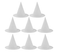 Zerodeko 8 Pezzi Cappello da Strega Bianco in Carta per Halloween, Decorazione Creativa DIY e Adulti, Cappello Appuntito per Feste di Halloween e Attività Artistiche