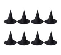 Zerodeko 8 Pezzi Cappello da Strega Nero Leggero e Facile da Trasportare per Costume da Incantatore Accessorio Cosplay per Feste e Festival di Halloween