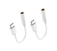 Zerodeko Adattatore Audio Type-c USB 3.1 in Plastica Bianco 2 Pezzi | Conversione Audio, Orientamento Reversibile, Connettore Usb-c Maschio a Jack Femmina 3, 5mm