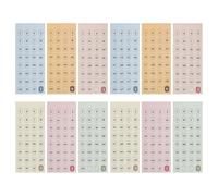 Zerodeko Adesivi Numeri e Date del Calendario Vintage, Set da 12 Fogli per Planner Annuale, Adesivi per Agende e Album, Etichette Mensili per Diari e Organizzazione Personale