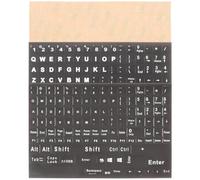 Zerodeko Adesivi per Tastiera Inglese 3 Fogli Resistenti Lettere Bianche su Sfondo Nero, Etichette Adesive per Tastiere PC Desktop e Laptop, Facili da Applicare e Rimuovere