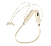 Zerodeko Auricolare Wireless Archetto da Collo Leggero e Isolante dal Rumore per Attività Sportive e Tempo, Design Confortevole in Silicone e Metallo Beige