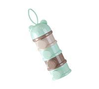Zerodeko Baby Formula Dispenser 4 Milk Powder Container Box with Hanger Ring Cute Bear Food Snack Storage Box Freely Stackable Packaging Container Baby Feeding Tool for Travel Baby Infant