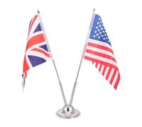 Zerodeko Bandiere da Tavolo per Rapporti Usa e Regno Unito per Eventi Sportivi e Comunicazione Interculturale, in Poliestere con Doppia Faccia e Cuciture Rinforzate