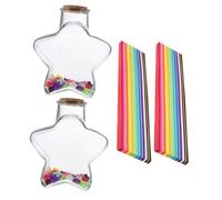 Zerodeko Barattoli Decorativi Bottiglia di Plastica con Tappo Set 2 Pezzi Contenitori di Plastica i Desideri Bottiglia Artigianale Origami Miniatura per Messaggi e Decorazioni Casa
