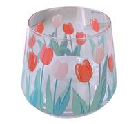 Zerodeko Bicchiere in Vetro Tulipano Verde Resistente al Calore, Tazza D'acqua per Ufficio e Casa Design Semplice e Funzionale