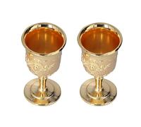Zerodeko Bicchieri da Eleganti Set 2 in Metallo Oro Retrò Calici da Whisky Facili da e Decorazione per Banchetti