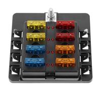 Zerodeko Blocco Fusibili Portafusibili in Rame e PC con Indicatore LED Marino 8 Vie per Sistemi Elettrici Veicolari e Dispositivi Elettronici, per Barche e Automobili