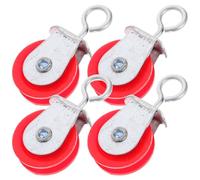 Zerodeko Blocco Puleggia in Metallo per Impieghi Gravosi 4 Pezzi Piccolo Resistente per Pollaio Serra e Applicazioni Agricole Carrucola per Fune di Trazione Esterna Silenzioso e Durevole