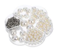 Zerodeko Borchie con Rivetti di Perle Rotonde ABS Perline Fai da Te con Foro Set 7 Scomparti per Creazioni Artigianali e Decorazioni Abbigliamento
