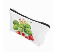 Zerodeko Borsa Trucco Piccola con Cerniera Organizer Cosmetici Compatto e Leggero per Viaggio Portatrucchi con Scomparti Stampa Fragola Fashion per Donne e Ragazze