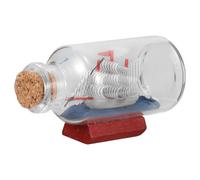 Zerodeko Bottiglia di Vetro Messaggio a Forma di Nave da Crociera, Ornamento da Scrivania Decorativo a Tema Nautico in Vetro Trasparente, Decorazione Casa Ispirata al Mare e Ricordo