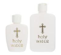 Zerodeko Bottiglie in Pp Riutilizzabili e Facili da Pulire di Acqua Santa Cristiana 2 Pezzi da 100ml e 60ml per Cerimonie Religiose e Pratiche Spiritualità